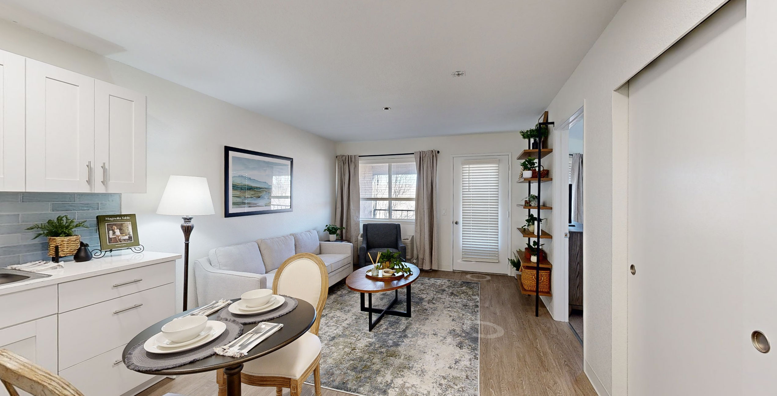 Newly renovated apartment kitchen at The Montvale Senior Living in Springfield, Illinois, completed in 2025.